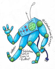 Inktober 2020, Day 4 - Radio